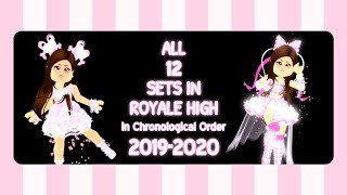 Royale High All 12 Sets in Chronological Order 20192020 2020 EndofYear Update [upl. by Baras724]