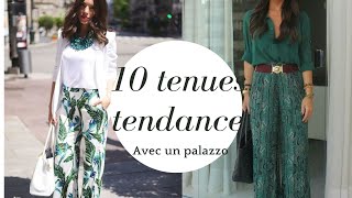 Comment porter un pantalon palazzopantalon large10 tenues [upl. by Norse604]