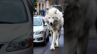 Largest Wolf ever caught on tape  Reaction  Real or not wolf whitewolf animals [upl. by Cello]