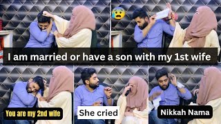 You are my 2nd wife prank on wife Extremely gone wrong😭Horrible reaction Of wife😰SulyamWorld [upl. by Burney]