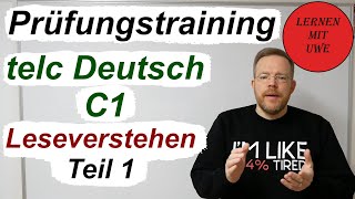 telc Deutsch C1 – Prüfung  01  Erklärung und Tipps zum Leseverstehen Teil 1 [upl. by Seavey]