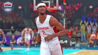 NBA 2K24 Olympics Mode  USA vs CANADA Exhibition Full Game Highlights [upl. by Namaj]