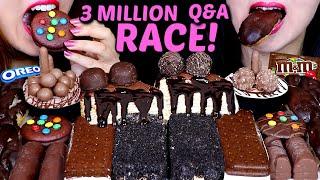 ASMR 3 MILLION DESSERT RACE NUTELLA CREPE CAKE MampMS CHOCO PIE OREO ICE CREAM MOUSSE CAKE 먹방 [upl. by Granlund5]