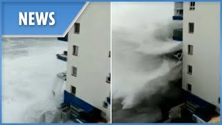 Massive waves devastate Tenerife during worst storm in 40 years [upl. by Small573]