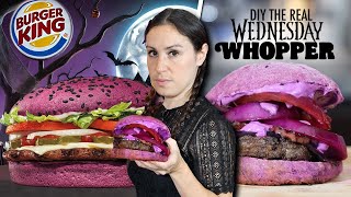 DIY The Real Wednesday Purple Whopper  Burger King Addams Family Meal Review amp Recipe [upl. by Galvan]