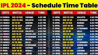 IPL 2024 Schedule Time Table Date amp Venue  IPL 2024 Kab Chalu Hoga [upl. by Avehs586]