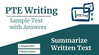 PTE Writing  Summarize Written Text  Exam Practice Free  7 Aug  Sample Test with Answers pte [upl. by Murdocca127]