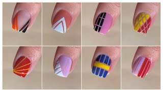 Simple Nail Art Design using Striping Tape [upl. by Bernadine]