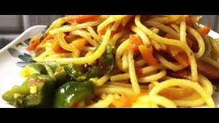 Vegetarian Spaghetti recipe indian style [upl. by Ettevahs]