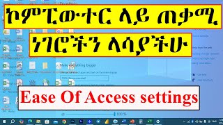 ኮምፒውተር ላይ ጠቃሚ ነገሮችን ላሳያችሁ Ease Of Access settings in Windows 10 11 [upl. by Nyladnor]