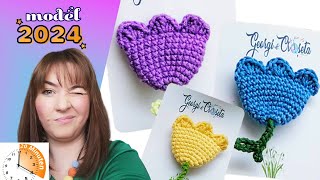 🌷Tutorial de Croșetat Mărțișor Lalea 🌷 [upl. by Tuhn]