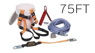 Honeywell Complete Roofers Fall Protection System with 75ft Rope Lifeline BRFK75Z775FT [upl. by Ahsuat]