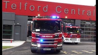 Brand New Station Shropshire Fire amp Rescue Service  Telford Central Two Pump amp Officer  Turnout [upl. by Lussi]