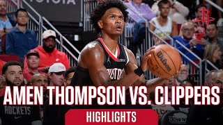 Amen Thompson 18 points Highlights vs LA Clippers l Houston Rockets [upl. by Arihat]