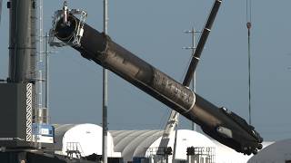 Space rocket returns by drone ship after launching from Florida  SpaceX Falcon 9 🚀 [upl. by Oratnek]