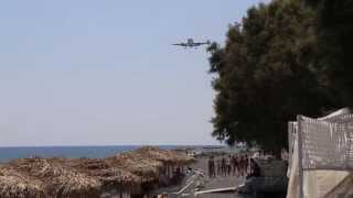 Extremely close plane landing in Kamari Santorini [upl. by Craig]