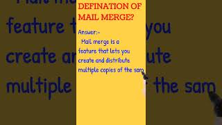 Definition of Mail merge shortsmailmerge [upl. by Enellek]