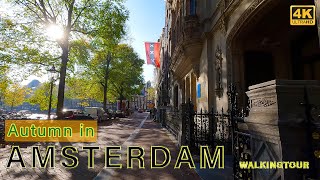 Autumn in Amsterdam 4K Walking Tour  Downtown to De Pijp [upl. by Adnol]