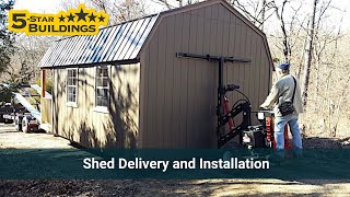 Shed Delivery and Installation in Missouri  5Star Buildings [upl. by Anika]