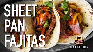 Sheet Pan Fajitas  Flank Steak Marinade Recipe [upl. by Gilli]