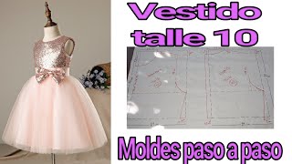 Cómo hacer vestidos en talle 10 💖💖 Moldes paso a paso 💖💖 [upl. by Siednarb]