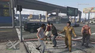 GTA V triads vs NPC Worker fight [upl. by Normand]