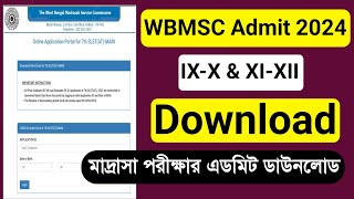 WBMSC Admit Card Download 2024WBMSC SLST Admit Card Download 2024WBMSC IXX amp XIXI Admit Download [upl. by Wald]