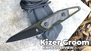 Kizer Groom Fixed Blade Knife 5Minute Review  Jimping w Jacrispy [upl. by Namreh]