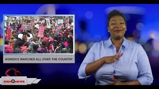 Women’s marches all over the country ASL  11919 [upl. by Idonah79]