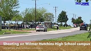 Shooting on Wilmer Hutchins High School campus allegedly one person shot [upl. by Eaves]