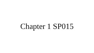 SP015 Chapter 1 Lectures [upl. by Anaehr]