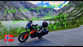 Ziel Nordkapp  Tag 13  Vossestrand  Snøvegen  Gaupne  Teil 2  Solo Motorradcampingtrip [upl. by Jaime481]