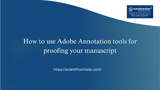 How to use Adobe Annotation tools for proofing your manuscript [upl. by Anah]