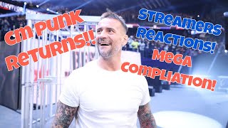 Cm Punk returns Survivor Series 2023 Streamers reactions MEGA Compilation [upl. by Ebberta350]