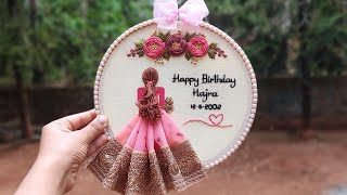 Happy Birthday Girl Embroidery Hoop with Free Pattern ❤️ Hair Embroidery for Beginners  Gossamer [upl. by Siroval]