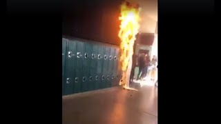 Student sets paper sign on fire at Coronado High School in Henderson [upl. by Jansson]