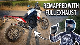 ECU Remapped Yamaha Tenere 700 with Full Exhaust System [upl. by Ttayw416]