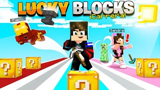 HAGO TRAMPA EN LA CARRERA DE LUCKY BLOCKS CON SANDRA CIRES PLAY Y PABLO  HaroldArtistPlay [upl. by Oric]