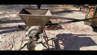 Hit and Miss Tractor grinding corn with New Holland [upl. by Mommy]