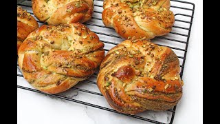 Babka à la pistache et à la fleur doranger  بريوش بعجينة الفستق وماء الزهر [upl. by Ashlen]