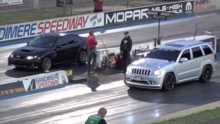 Jeep Grand Cherokee SRT8 vs Subaru WRX [upl. by Eisac]