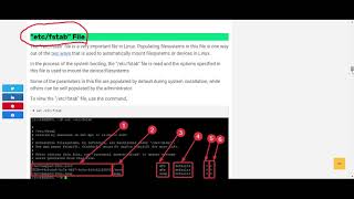 Understanding the fstab file in Linux RHCSA 8 Lesson 13B [upl. by Annairb]