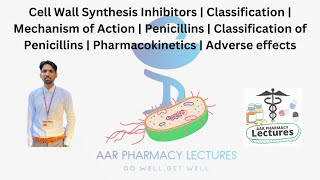 Cell Wall Synthesis Inhibitors  Mechanism of Action  Penicillins  Classification of Penicillins [upl. by Renat562]