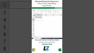 How to Change Page Margin in MS Excel  UrduHindi excel learning teacher shorts shortsfeed [upl. by Arihsaj313]