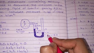 In HindiFull explain manometer problems Hydroliucs how to solvecalculate manometer problems [upl. by Wales]