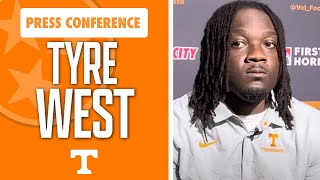 Tennessee Footballs Tyre West breaks down UT defensive line in camp I Volquest I GBO [upl. by Ayotan]