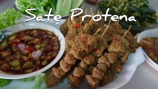 Resep Sate Protena  Sate Vegetarian Tanpa Daging [upl. by Ayatahs114]