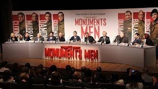 The Monuments Men Press Conference in Full  George Clooney Matt Damon Bill Murray John Goodman [upl. by Dowzall]