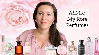 ASMR  My Rose Perfume Collection  Glass Tapping amp Whispering [upl. by Ahsi]