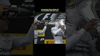 Lewis Hamilton has unexpected moments with Nico Rosberg on the podium in Formula 1 [upl. by Meenen]